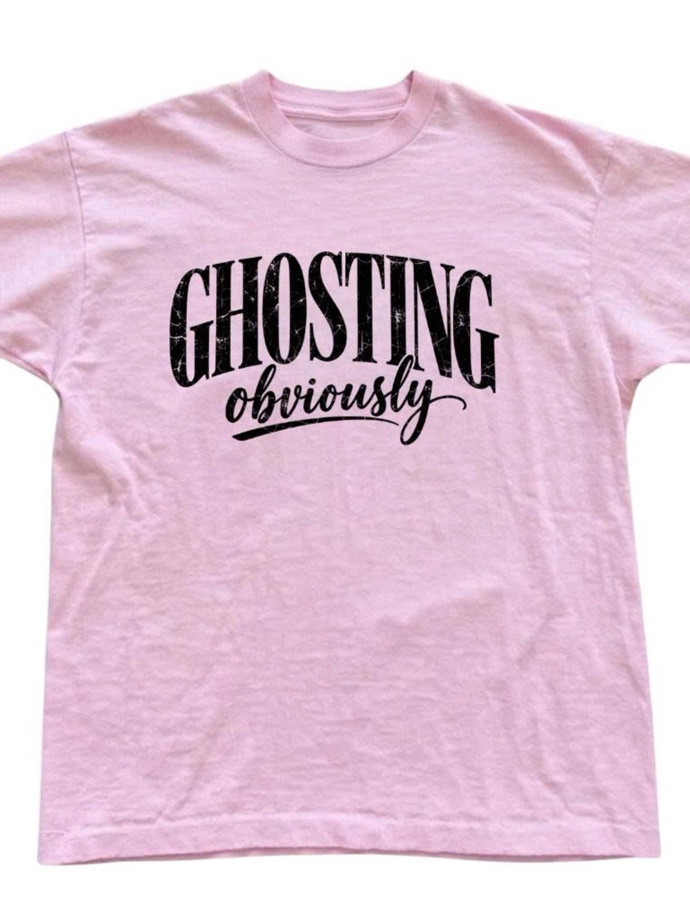 Gildan Pink "Ghosting Obviously" Graphic Tee